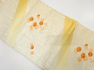 アンティーク 花に竹林模様織り出し袋帯(着用可)